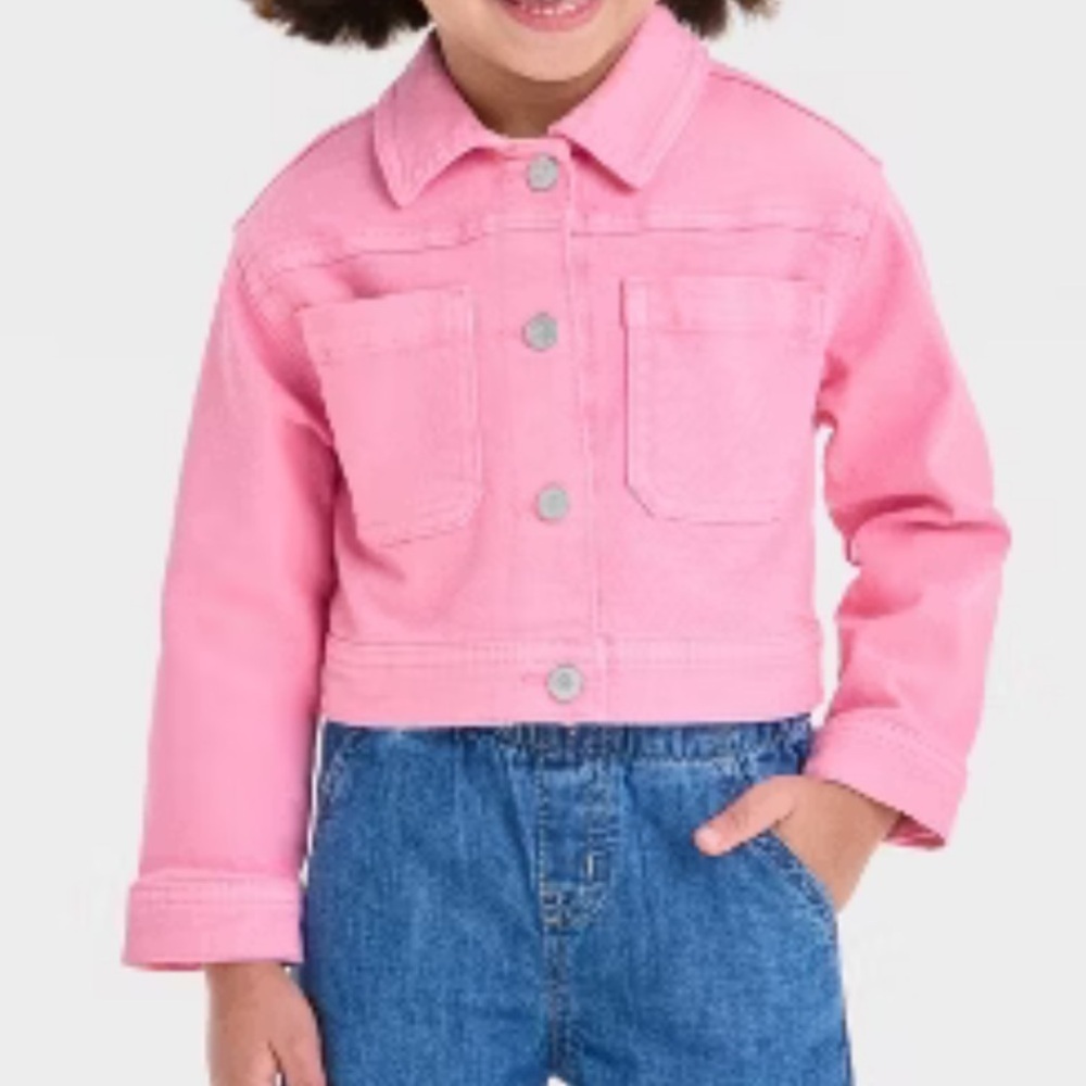 Cat & Jack Pink Kids Denim Jacket Size 2T
